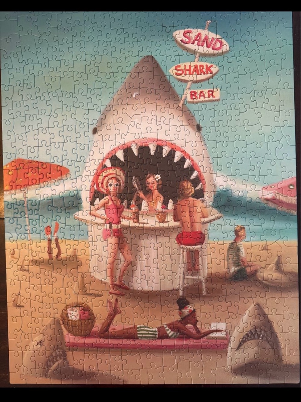 New York Puzzle Company Sand Shark Bar 500 pc Puzzle by artist Janet Hill - Picture 5 of 5